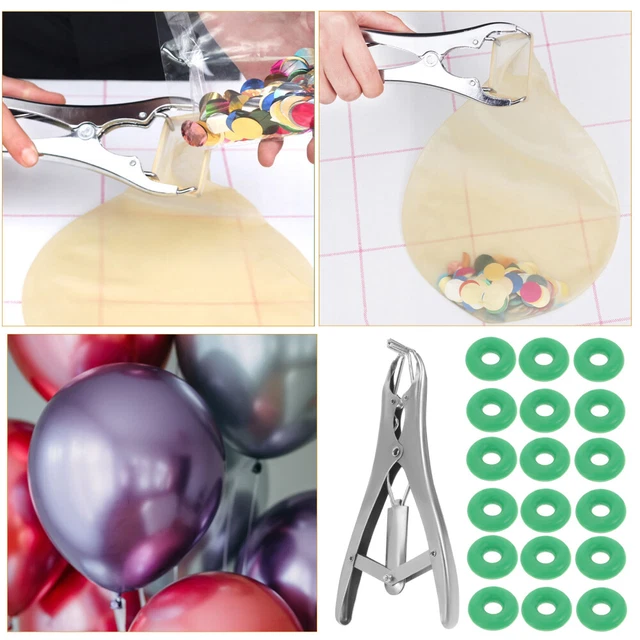 1 Satz Pailletten-Ballonfüllung, praktische Ballonzange, Mundballonöffner,