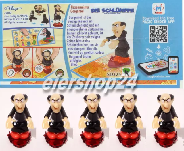 5x Gargamel SD325 aus DIE SCHLÜMPFE 3 Das verlorene Dorf inkl. aller dt. BPZ