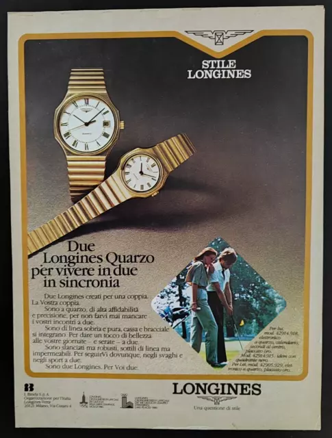 Armbanduhr Longines Quartz Er Sie Sammlung Werbung 1 Seite 1979 Original