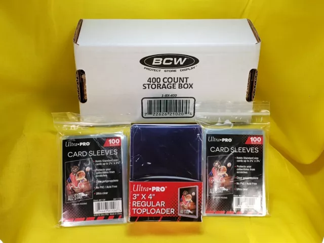 SHIPS🚚TODAY💥200 Penny Sleeves💥25ct 35pt ULTRA PRO TOP LOADERS💥 400ct BCW Box