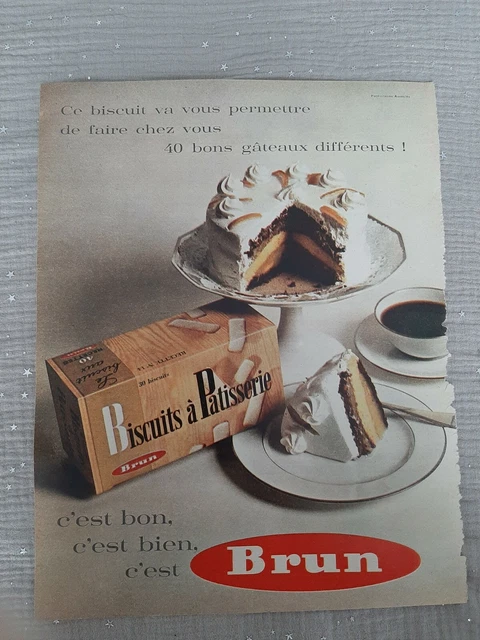 Publicité De Presse Originale 1964 - "Petit Brun Extra Ces Fameux Biscuits Brun"
