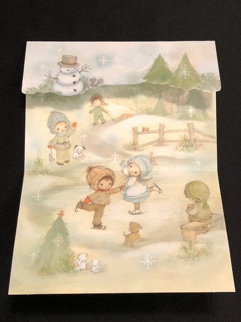 Vintage Mary Hamilton Christmas Card Postalette w/ Seal Hallmark ~ Unused
