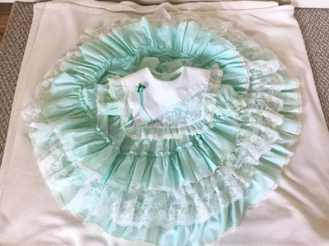 Vintage Lilo California Girls Party Pageant Dress Size 7 Full Circle Ruffle Lace