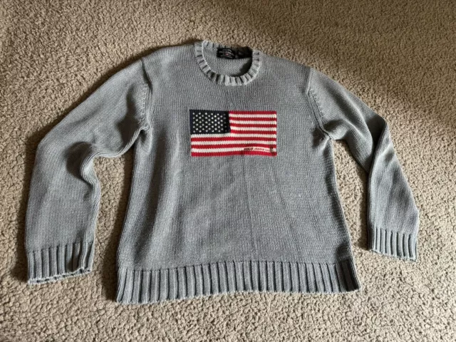 Ralph Lauren Men's Medium USA Flag Polo Sweater