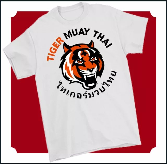 TIGER MUAY THAI T-SHIRT Mixed Martial Arts MMA UFC Training Top Gym Kick Boxing