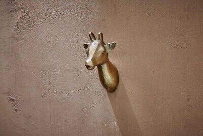 Brass Giraffe Head Wall Hook, Metal Bathroom Coat Towel Jewellery Hanger