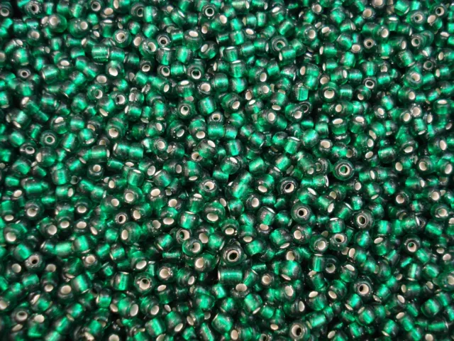 Seed Beads 4mm Green Silver Lined 100g Glass Spacer DIY Jewellery FREE POSTAGE