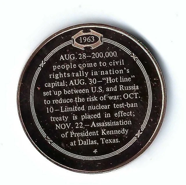 1963 ASSASSINATION PRESIDENT Jfk John Kennedy U.s. Capitol Bronze Coin