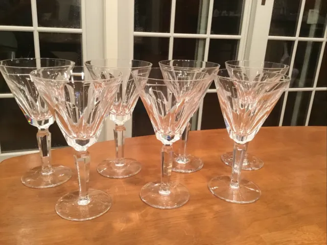 Waterford Crystal Sheila Pattern  Set of 7 Large 7" Water Goblets