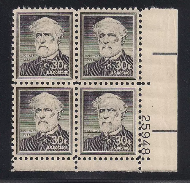 1957 - Robert E Lee - Confederate General - Block Of 4 Stamps - Mint Condition