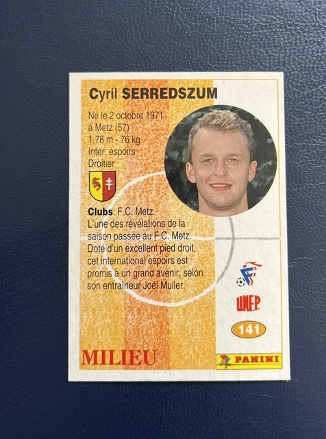 CARTE N° 141 Cyril SERREDSZUM Milieu Official Football Cards 1994