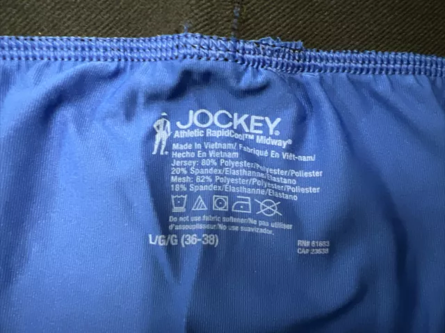 2 PairNEW Mens Size L, Jockey Athletic Underpants Midway Brief  Blue 2