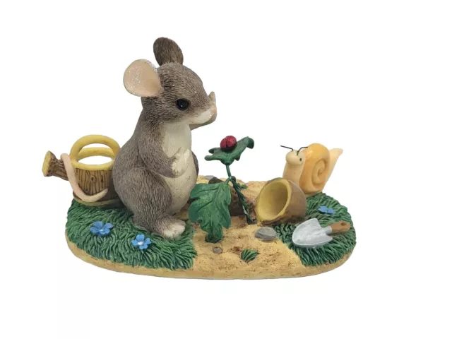 Fitz & Floyd Charming Tails Figurine A Growing Friendship Mouse Garden Vintage