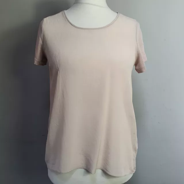 THE WHITE COMPANY Pink Silk Cotton Blouse T Shirt Oversized Tunic Top Size M