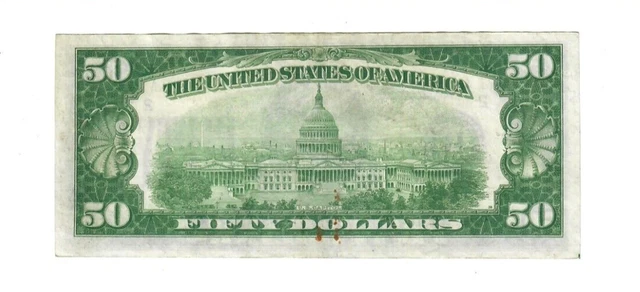1934 $50 Federal Reserve Note New York LGS VF/XF 2