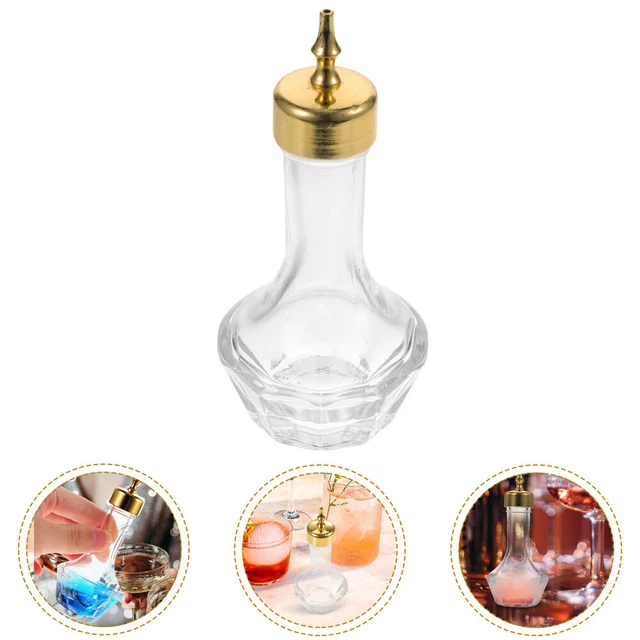 Bottiglia amara in vetro 30 ml con top dasher per cocktail - oro