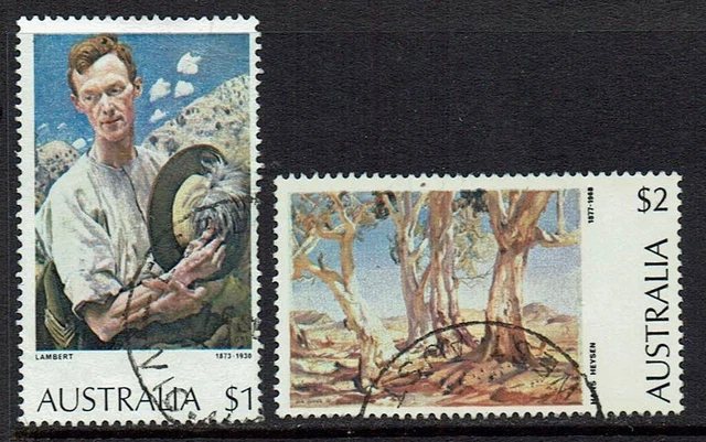 1974 Australian Paintings $1.00 & $2.00 Used Stamps . Australia decimal
