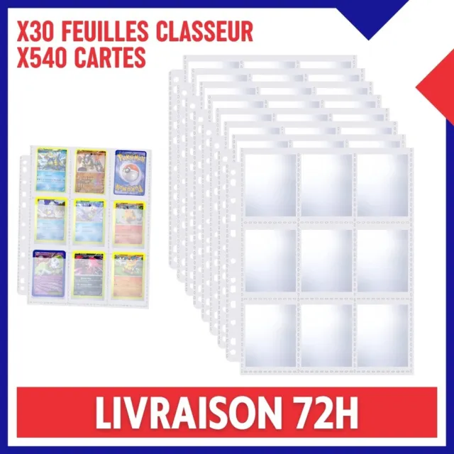 30 Feuilles Classeur Collection Cartes 540 Pochettes Transparentes Album Pokemon