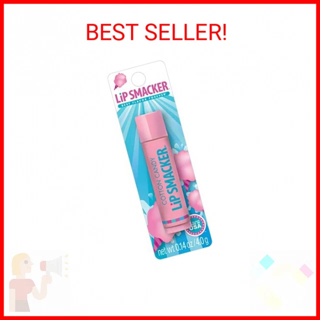 Lip Smacker Flavored Lip Balm, Cotton Candy, Flavored, Clear, For Kids, Men, Wom