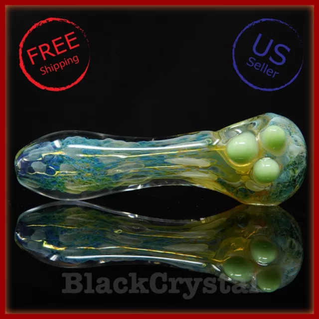 4.5 inch Handmade Thick Heavy Green Marble Tobacco Smoking Bowl Glass Pipes
