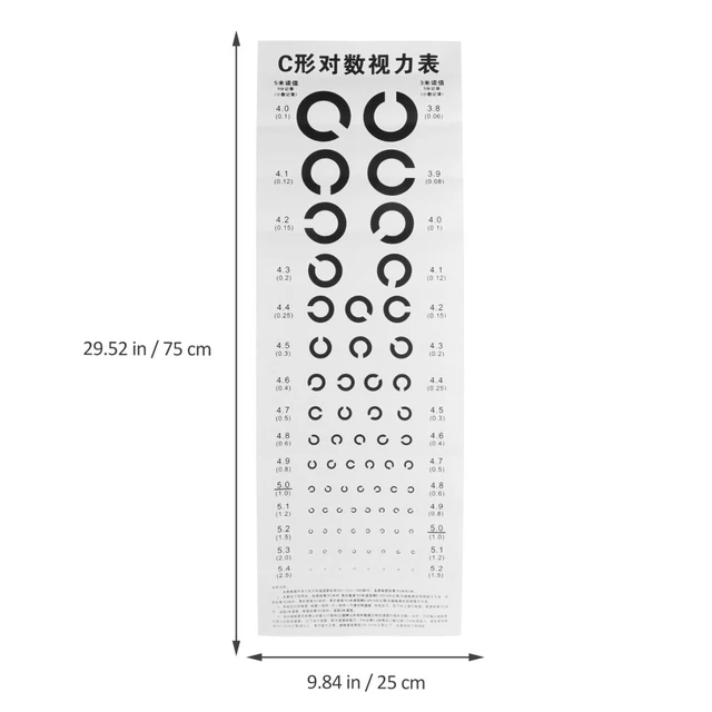 2cm Visual Chart 2 SETS TYPE Visual Chart Eye Charts for Exams 20 Feet Pocket £14.45 ...
