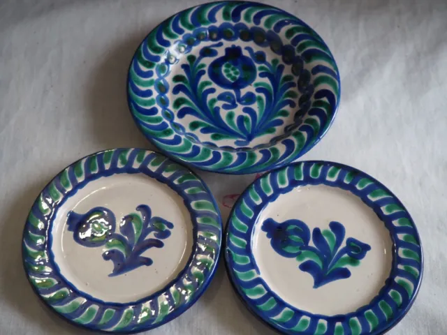 3 Medaillons Petites Assiettes De Deco Céramique Arabe.los Arrayanes Granada.tbe