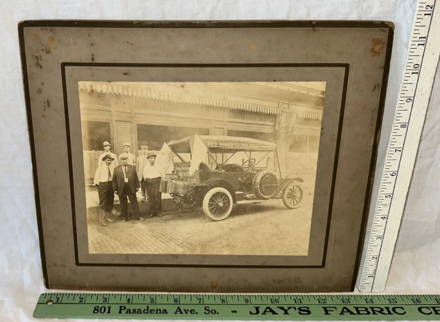 Antique Dallas Texas Tx Buick Car Auto Cabinet Card Photo Leather License Plate