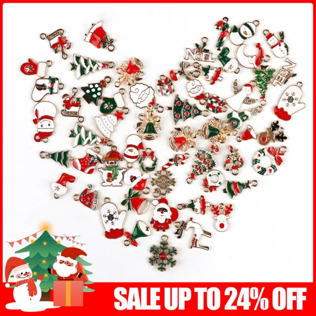 DIY Christmas Charms Enamel Pendants Jewellery Earrings Making Bracelets UK