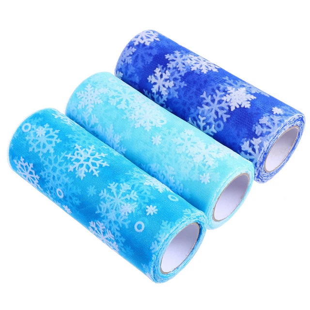 3 rollen Schneeflocke Mesh Rolle Tüll Netting Rollen