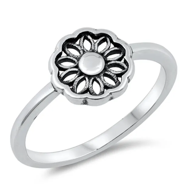 Beautiful Cutout Sunflower Ring New .925 Sterling Silver Band Sizes 4-10
