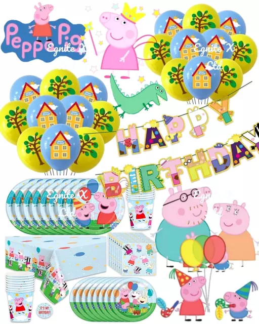 PEPPA PIG Girls Birthday Party Decorations Tableware Supplies & Balloons Kids