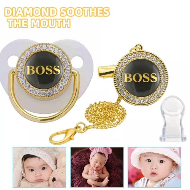 Baby Silikon Schnuller Sauger Buchstabe Schnuller Mit Kette Baby Gifts mit Kette