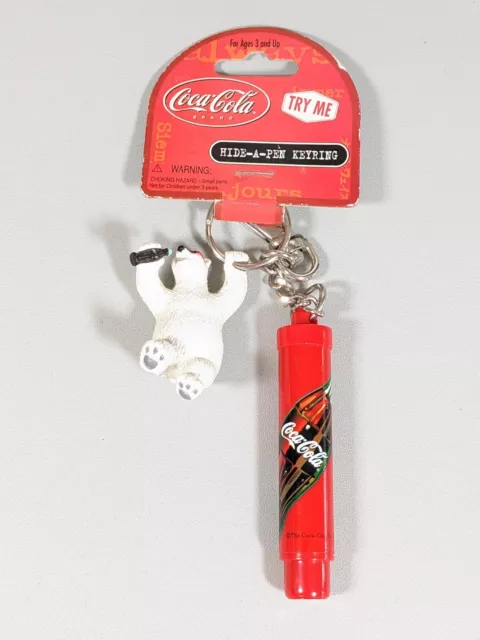 Coca Cola Polar Bear Hide A Pen Keychain