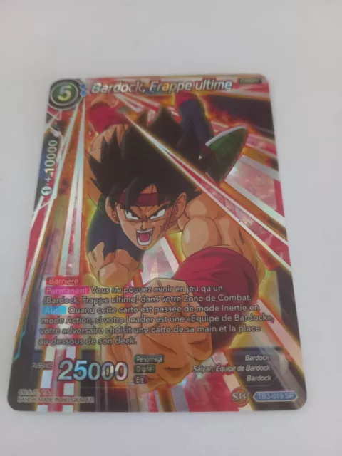 Carte Dragon Ball Super Card Game Bardock, Frappe Ultime TB3-019 SR