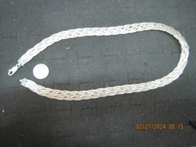 10MM FLEXIBLE HERRINGBONE Chain Necklace Real Solid Sterling Silver 925 ...