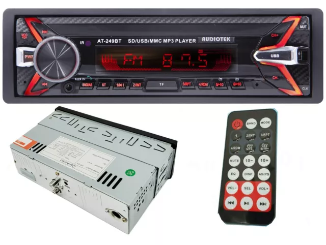 Car Stereo Audio In-Dash FM Aux Input Receiver SD USB MP3 Radio Player Bluetooth