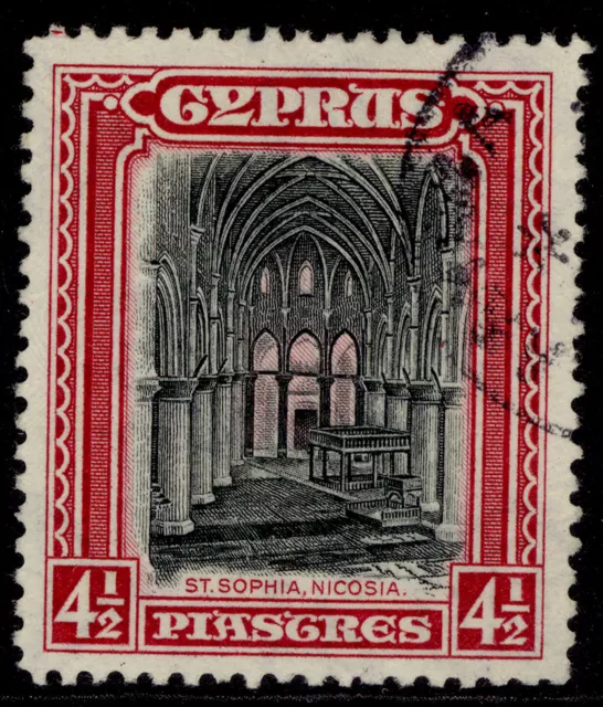 CYPRUS GV SG139, 4½pi black & crimson, FINE USED.