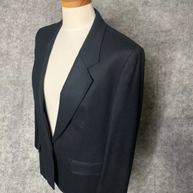 Pendleton Women's Blazer Size 14 Black Lined Jacket 100% Virgin Wool has Pockets