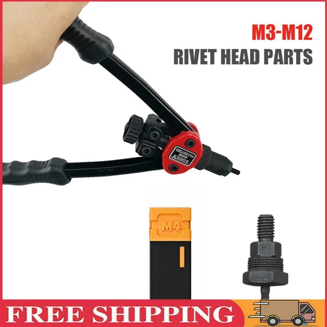 Rivets Nuts Insert Flat Head Threaded for Hand Riveter Gun Tools (M4)
