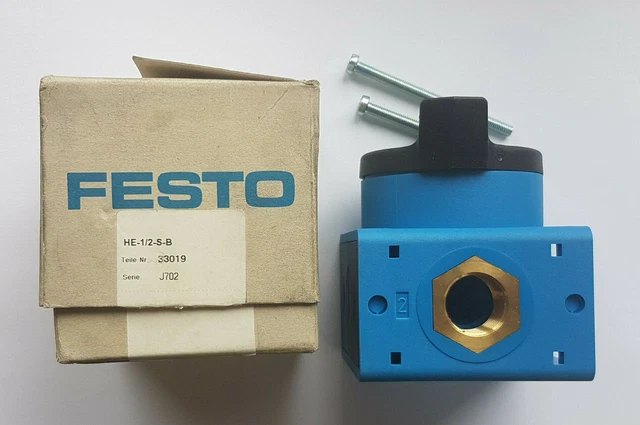 Festo HE 1/2 S B 33019 Valvola Accensione - Nuovo / Confezione Worldwide