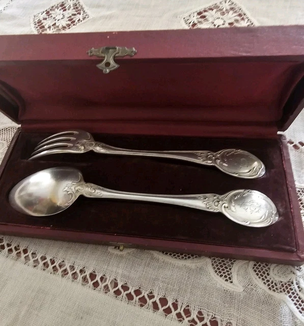 COUVERTS EN ARGENT MASSIF 925/1000e Poinçon Minerve Orfèvre OLIER & CARON EUR 245,00 - FR