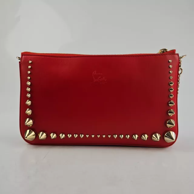 Christian Louboutin Loubila Mini Ole Red Leather Shoulder Bag New