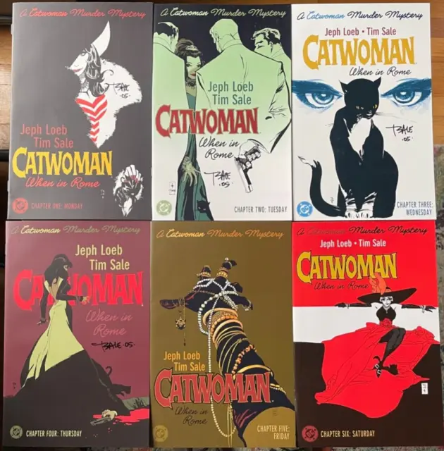 CATWOMAN: WHEN IN ROME 1-6 NM/MINT Complete Set, 1-4 SIGNED by Tim Sale! DC 2004