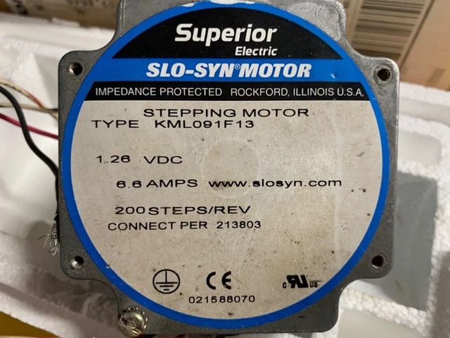 Superior Electric SLO-SYN Stepping Motor KML091F13 1.26 VDC 200 Steps / Rev Pre-