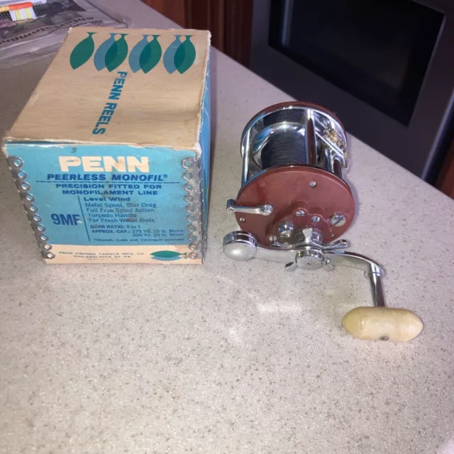 Penn Peerless No 9 9MF Fishing Reel w/ Box & Wrench