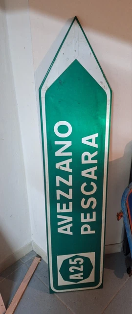 Cartello Insegna Autostradale Anni 80 Pescara Avezzano