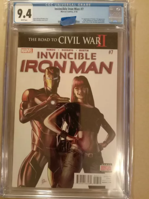 Invincible Iron Man #7-CGC 9.4 1st Appearance Riri Williams (Ironheart)