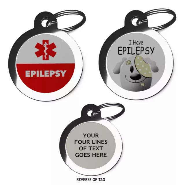 EPILEPSY DOG ALERT Tag Medical Personalised Pet ID Tags Vet Custom Dog Cat Discs 9.99 PicClick UK