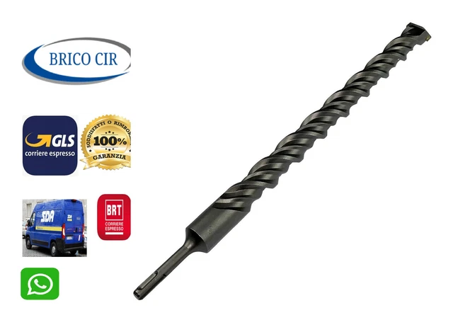 PUNTA DA MURO PER TRAPANO 800 MM 80cm 22 MM CON ATTACCO SDS WIDIA PER CEMENTO