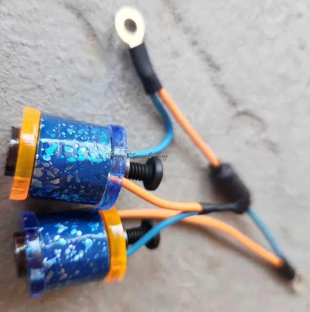 Bobinas para máquina de tatuaje de 1" 8-32 8 envolturas azul naranja lavadora azul brillante hechas a mano